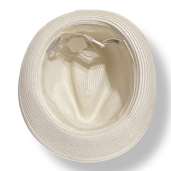 CARKELLA Del Mar Fairway Fedora with Black Band Chic Ivory M/L Adjustable NWOT - Picture 9 of 10